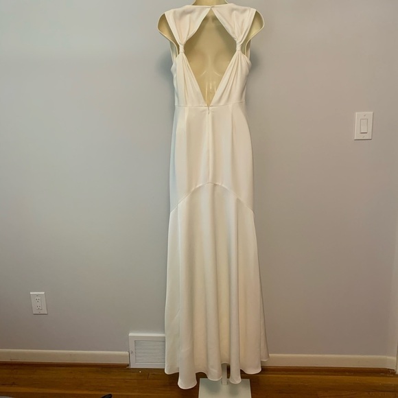 DVF Diane von Furstenberg Kimmy ivory formal maxi crepe gown long wedding new 0 - Picture 5 of 7